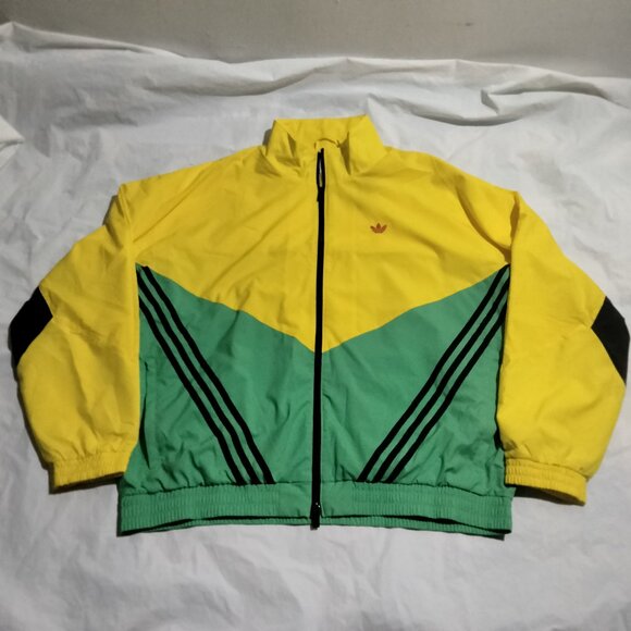 Adidas Originals Warm-Up Track Top Jacket Men's Large KA4578 Green/Yellow NWT - Picture 1 of 6